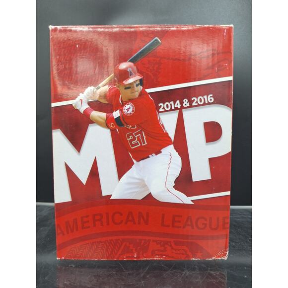 Mike Trout Angels MVP 2014 & 2016, All Star 2014 & 2015 Double Bobblehead (516) - Picture 12 of 14
